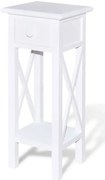 Biały stolik boczny z szufladą A0-N30