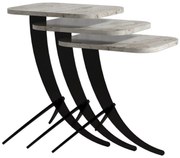 Stolik do odkładania Pion White Marble, 3 szt.