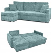 Narożnik Bonito rozkładany z funkcją spania Family Meble sztruks zielony