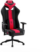 Materiałowy Fotel Diablo X-Player 2.0 Small: Karmazynowo-antracytowy