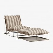 Zestaw Ogrodowy Z Fotelem I Pufem Rozkładanym Amaro Kremowa Tapioca - Mokka Brąz - Sklum