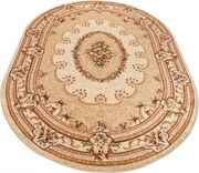 Owalny kremowy dywan w retro stylu P7-M58