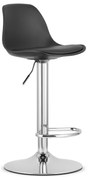 Czarne krzesło barowe HOGA z ekoskóry