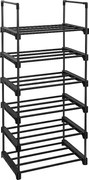 Półka na buty Valora czarna metalowa 6 poziomów loft nowoczesna trwała