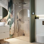 Drzwi prysznicowe uchylne 110 cm, szkło transparentne profile chromowane LAPAZ