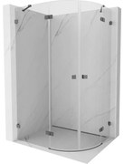 Mexen Lunar kabina prysznicowa półokrągła uchylna lewa 90 x 70 cm, transparent, gun gray szczotkowany - 833-090L-070P-66-00