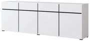 Komoda CROSS 4D4S 230cm biała/czarna HELVETIA