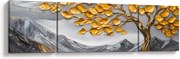 Obraz – Drzewo ze złotymi liśćmi (170x50 cm)