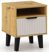 Nocna szafka na nóżkach dąb artisan + kaszmir S9-D56