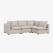 Modułowa Sofa 4-częściowa Daniela Tkaniny Beżowy Krem - Sklum