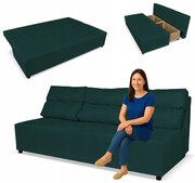 Kanapa sofa KIMO funkcja spania pojemnik Family Meble Hunter zielony welur