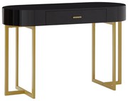 Biurko konsola z 1 szufladą - Lakierowana płyta MDF i metal - Czarny i złoty - TORELI marki Pascal Morabito
