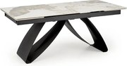 Stół rozkładany HILARIO 180(260)x90 beżowy marmur/czarny
