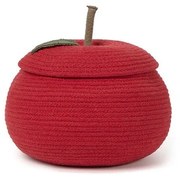 Czerwony tekstylny dziecięcy kosz na zabawki ø 28x20 cm Apple – Lorena Canals