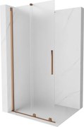 Mexen Velar ścianka prysznicowa rozsuwana Walk-in 120 x 200 cm, szron 8 mm, różowe złoto - 871-120-000-33-60