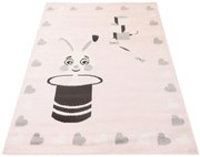 Różowy dywan dziecięcy z króliczkiem w kapeluszu G2-C29