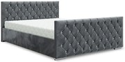 Ciemnoszare pikowane lóżko welurowe 5 rozmiarów L2-W64