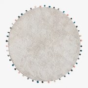 Okrągły Dywan Ø125 Cm Z Bawełny Cinder Kids Gris Nube - Sklum