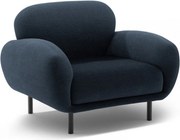 Ciemnoniebieski fotel z materiału bouclé Poppy – Micadoni