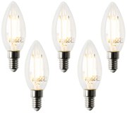 Zestaw 5 inteligentnych żarówek LED E14 B35 4,5W 470 lm 2700K