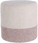 Pufa okrągła tapicerowana w dwóch kolorach boucle, Ø 35 x 34 cm