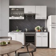 Aneks kuchenny biały wysoki połysk/antracyt 200x46x81.6 fame-line
