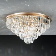 Ondaluce - Kryształowa lampa sufitowa CASTLE 12xG9/7W/230V śr. 60 cm złota