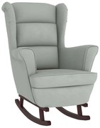 Jasnoszary bujany fotel uszak do salonu B9-N75