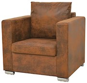 Brązowy fotel z ekoskóry F8-S45