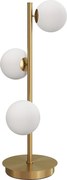 HOMCOM Lampa stołowa z 3 kulistymi kloszami, z solidną stalową podstawą, oprawki G9, 24 x 24 x 53 cm, mosiężny