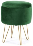 Pufa tapicerowana z nóżkami butelkowa zieleń D5-A28