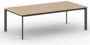 Stół konferencyjny do biura PRIMO INVITATION, 240x120 cm, czarna podstawa, buk