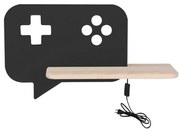 LED dziecięca lampa ścienna CONSOLE LED/5W/230V czarna z półką