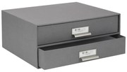 Szary 2-piętrowy pojemnik z szufladami na dokumenty Bigso Box of Sweden Birger, 33x22,5 cm