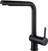 Czarny błyszczący bateria kuchenna Matsouko z wyciąganą słuchawką i ceramiczną wkładką Ø40 mm