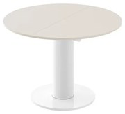 Stół rozkładany SOLO LUX 100(144)x100 kaszmir mat/biały połysk HUBERTUS