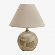 Lampa Stołowa Z Naturalnego Kamienia Marvexi Marmur Beżowy Panther & Biały Ø20 Cm - ↑10 Cm Menorca - Sklum
