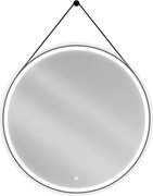 Mexen Reni lustro łazienkowe podświetlane, okrągłe 100 cm, LED 6000K, antypara, rama czarna - 9812-100-100-611-70