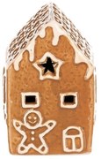 Ozdoby świąteczne Domek piernikowy z oświetleniemLED, ceramika, 9 cm