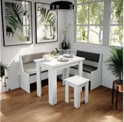 Grupa ławek narożnych biały 150x120x80 roman