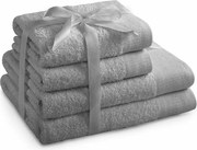 Restilo Komplet ręczników Amari jasnoszary, 2 szt. 50 x 100 cm, 2 szt. 70 x 140 cm