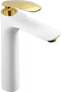 Mexen Lily bateria umywalkowa wysoka, biała/złota - 73610-25