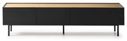 Czarno-naturalna szafka pod TV w dekorze dębu 180x45 cm Arista – Teulat
