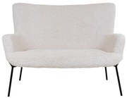 Biała sofa z materiału bouclé 128 cm Glasgow – House Nordic