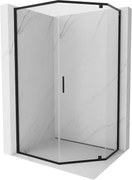 Mexen Exo kabina prysznicowa pięciokątna uchylna 100 x 80 cm, transparent, czarna - 812-100-080-70-00