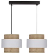 Biało-naturalna lampa wisząca z rattanowym kloszem ø 20 cm Rattan – Candellux Lighting