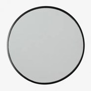 Okrągłe Żelazne Lustro Ścienne (średnica 45 Cm) Oliverton Czarna - Sklum