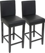 Stołek barowy Cesena (zestaw 2),  czarny, ciemne nóżki