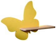 LED dziecięca lampa ścienna z półką BUTTERFLY LED/5W/230V żółta/drewno