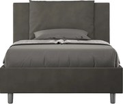 Łóżko wyposażone w stelaż z listwami tapicerowane 120x200 microfibra szary Antea